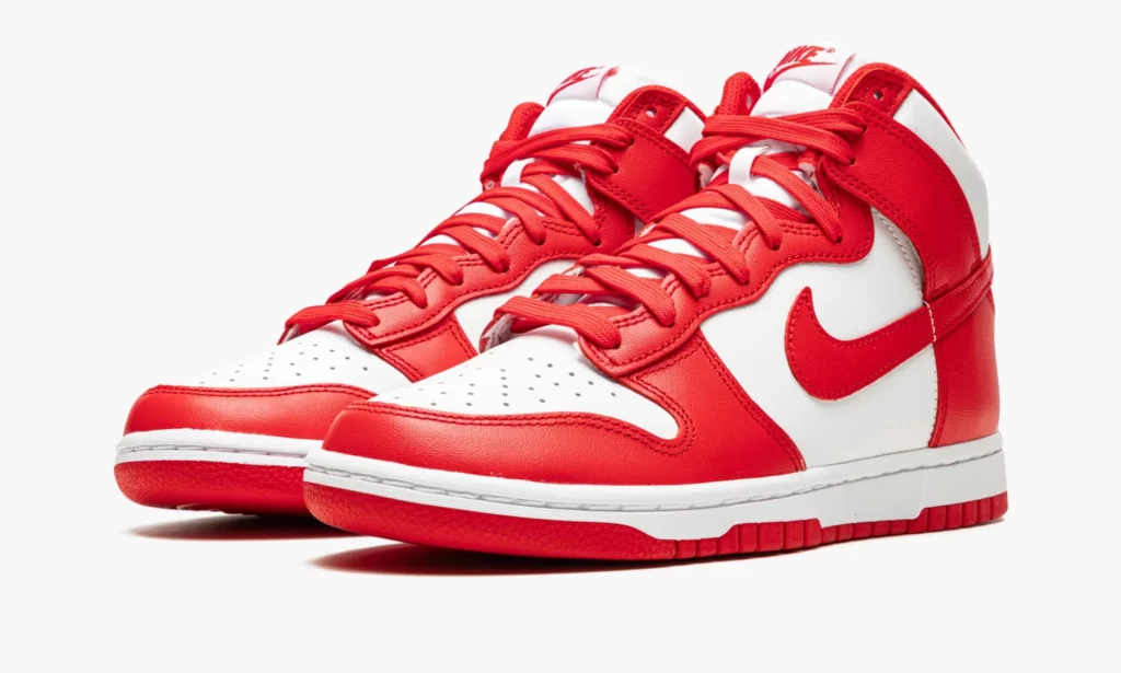 nike dunk high "white / university red"