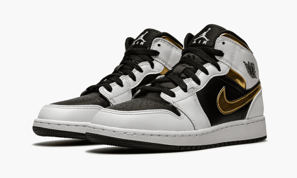 jordan 1 mid "white gold black" (gs)