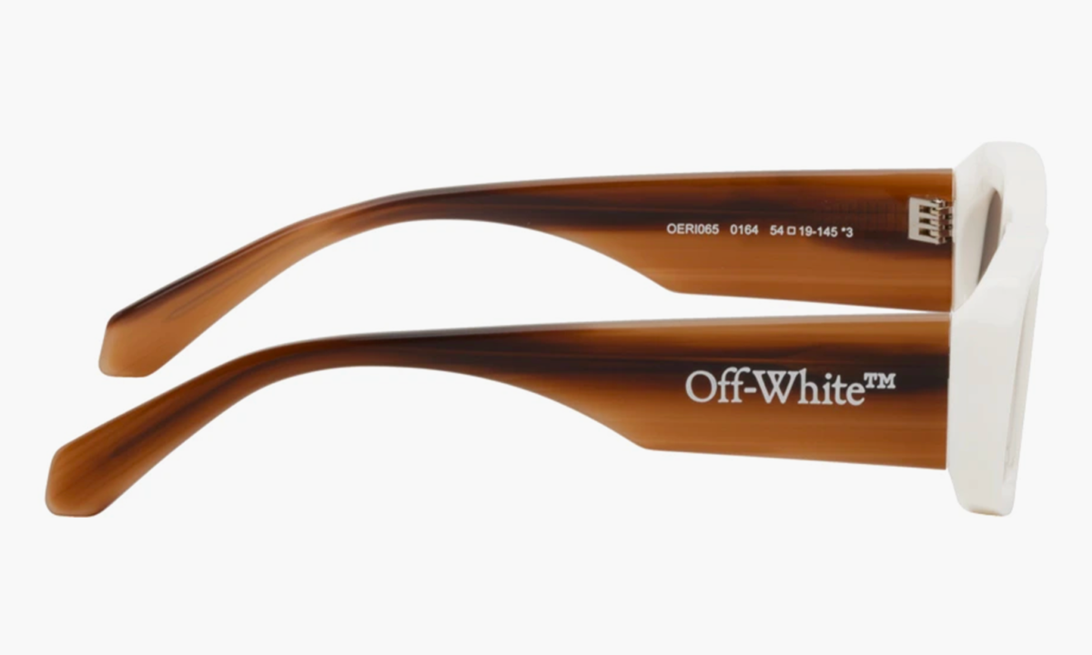 off white lunettes de soleil austin blanc et brun