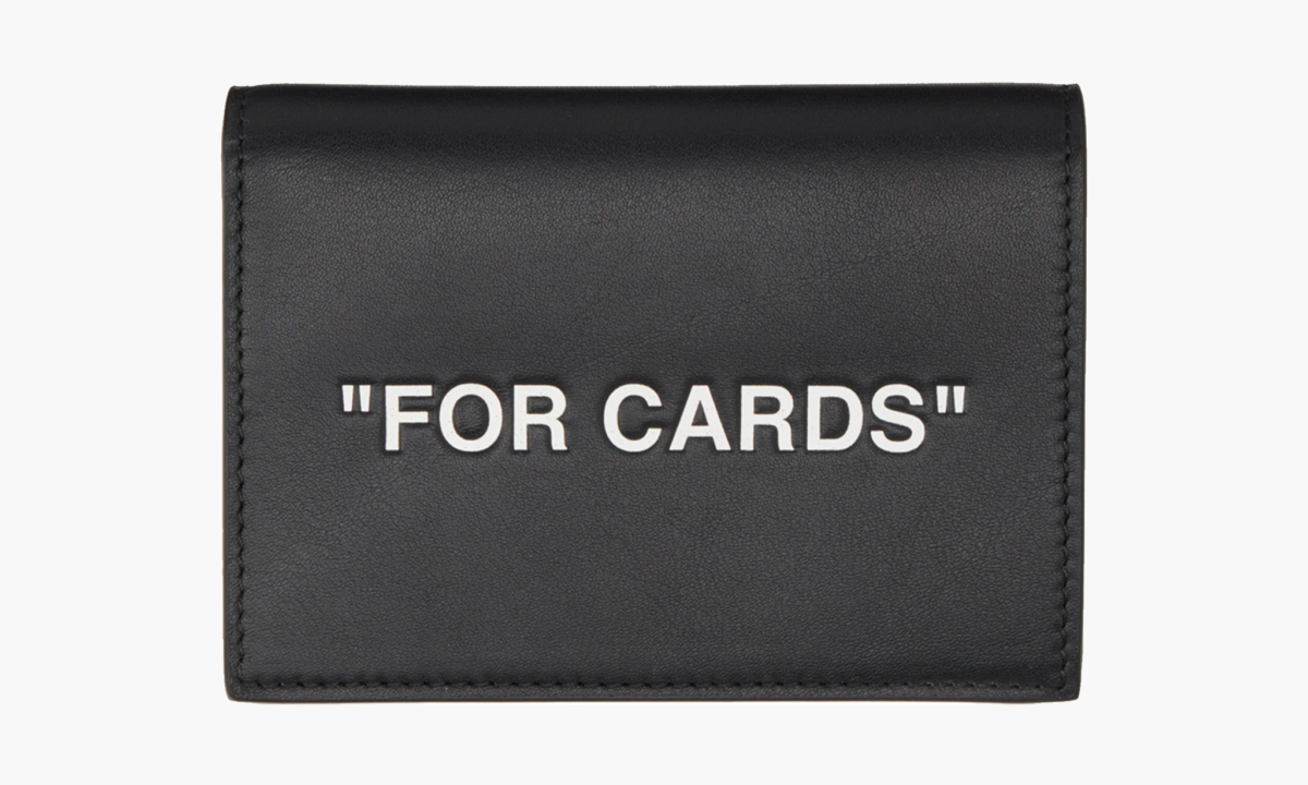 off white portefeuille noir "for cards"