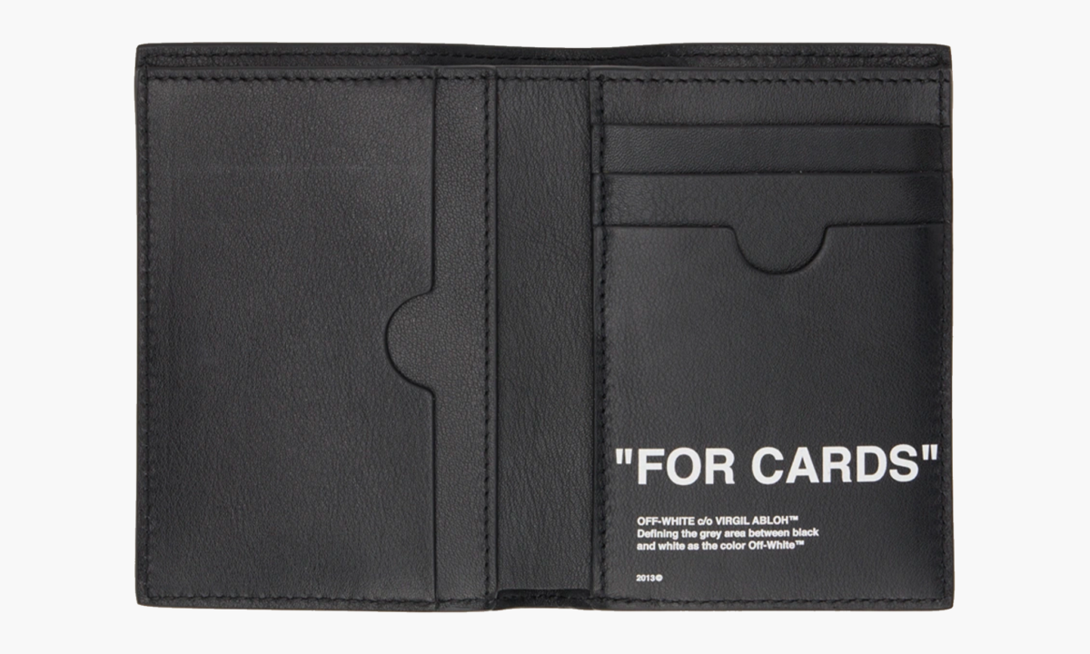 off white portefeuille noir "for cards"